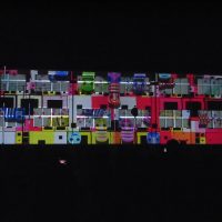 福島市立南向台小学校でのプロジェクションマッピング