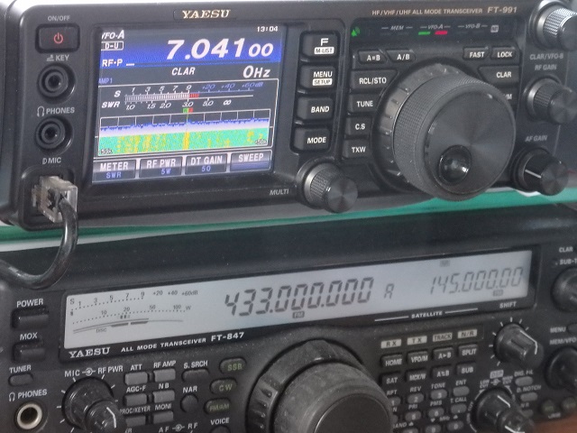 YAESU FT-991, YAESU FT-847S(改)