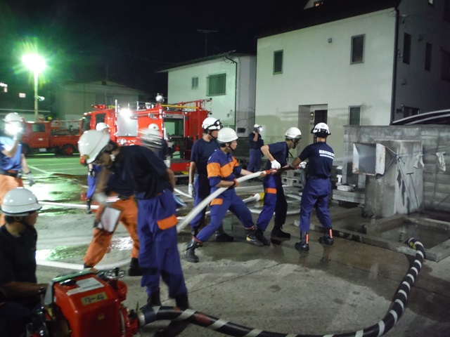 福島市消防団第7分団ポンプ運用訓練