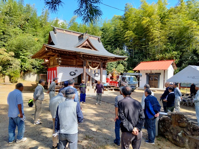 春日神社例大祭の準備