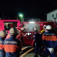 福島市消防団第7分団ポンプ運用訓練